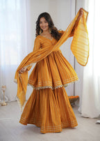 Designer Peplum Sharara Set with Dupatta for Women