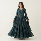 Designer Flared Anarkali Suit Set with Dupatta for Women