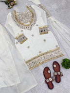 Luxury Mirror Work Palazzo Suit Set with Dupatta for Women