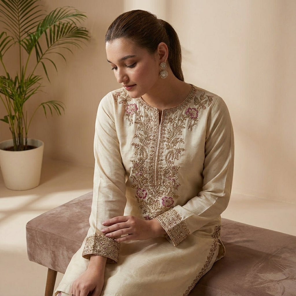 Designer Embroidered Ethnic Suit Set with Dupatta
