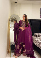 Designer Embroidered Ethnic Suit Set with Dupatta