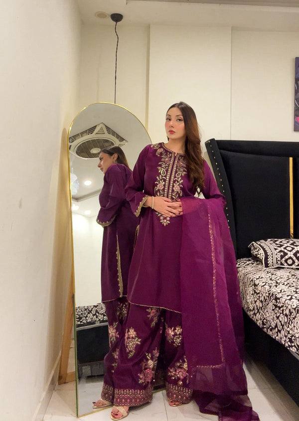Designer Embroidered Ethnic Suit Set with Dupatta