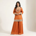 Designer Mirror Work Palazzo Suit Set with Dupatta