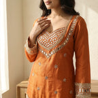 Designer Mirror Work Palazzo Suit Set with Dupatta