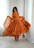 Elegant Flared Anarkali Suit Set with Dupatta for Women