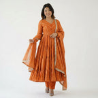 Elegant Flared Anarkali Suit Set with Dupatta for Women