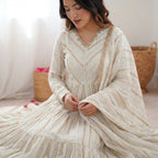 Elegant Flared Anarkali Suit Set with Dupatta for Women