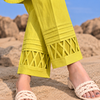 Women’s Lime Green Embroidered Cotton Co-Ord Set