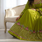 Embroidered Georgette Blend Anarkali Set For Women