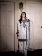 Elegant Embroidered Cotton Suit Set with Dupatta for Women