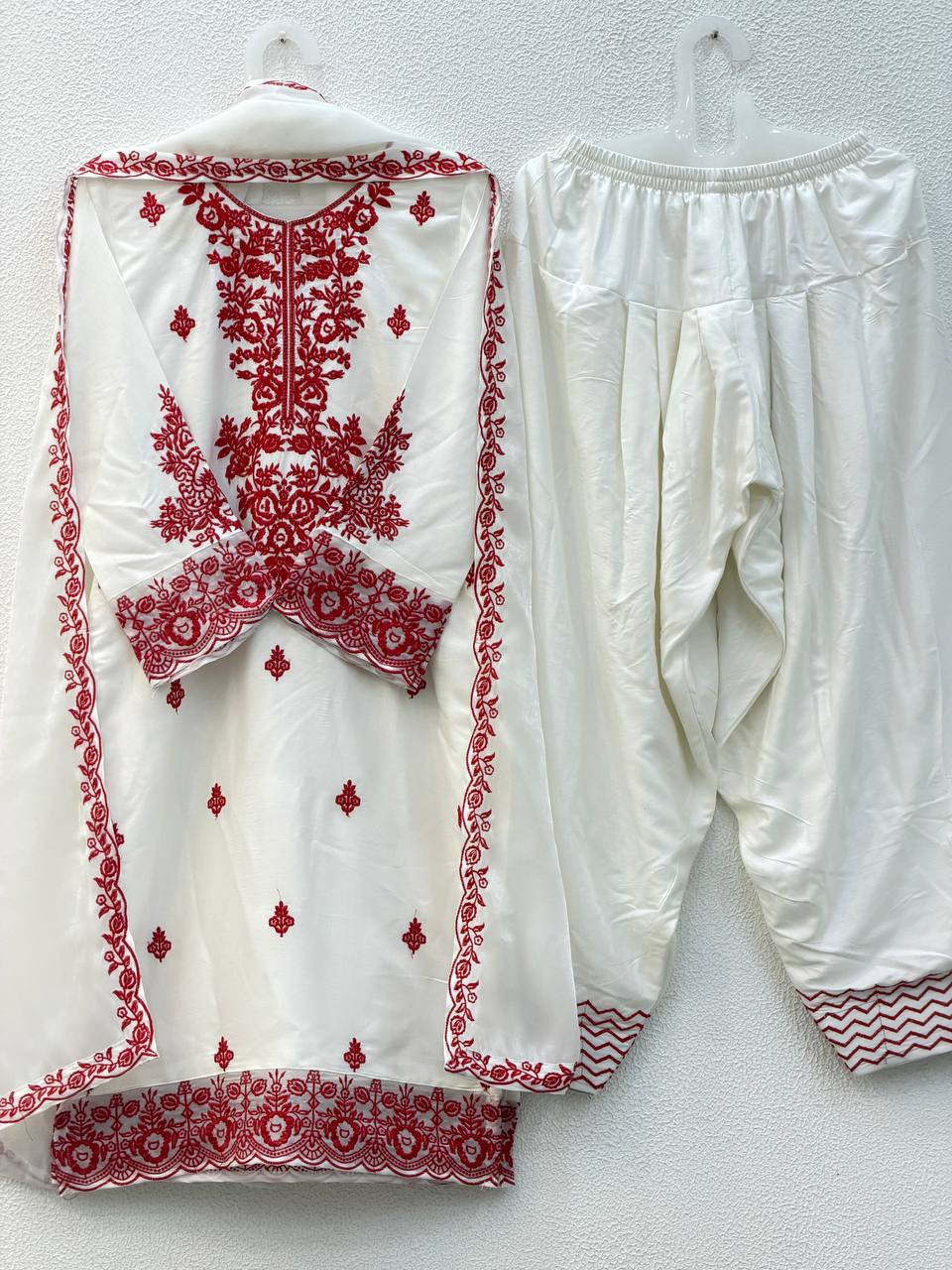 Elegant Embroidered Cotton Suit Set with Dupatta for Women