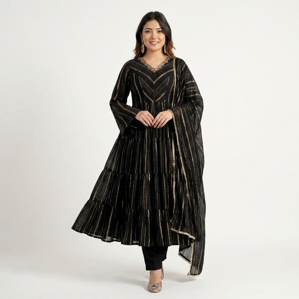 Designer Peplum Sharara Set with Dupatta for Women