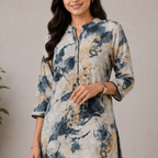 Avery Blue Abstract Print Everyday Kurti