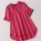 Raspberry Pink V-Neck High-Low Women’s Tunic
