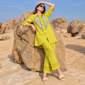 Women’s Lime Green Embroidered Cotton Co-Ord Set